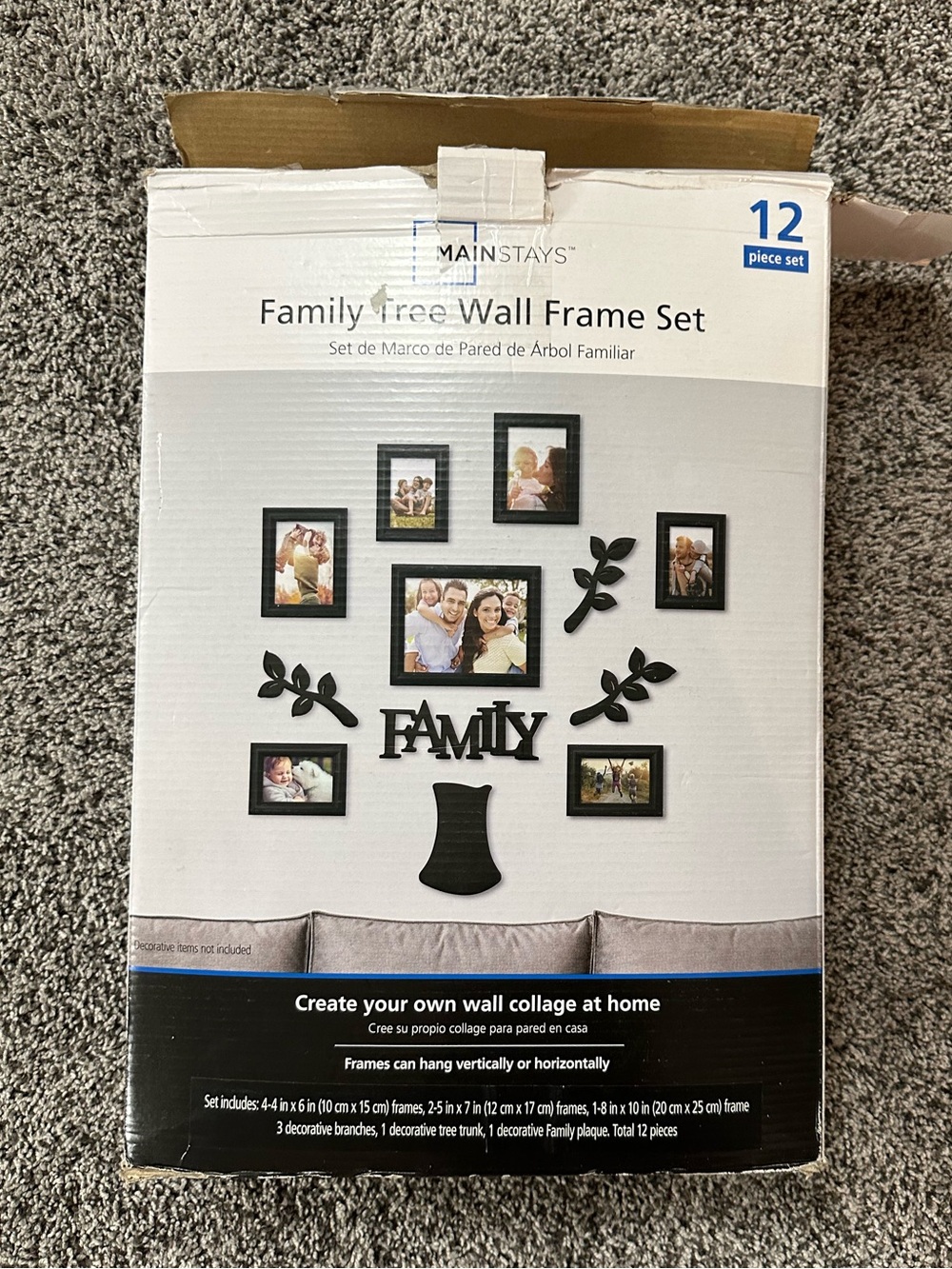 Mainstays Black Family Wall Frame Set with Tree Accents (NEW)